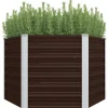 Discount Upphöjd odlingslåda i galvaniserat stål | Färg: Brun | Storlek: 129x129x77 cm Planteringsbänkar