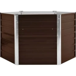Discount Upphöjd odlingslåda i galvaniserat stål | Färg: Brun | Storlek: 129x129x77 cm Planteringsbänkar