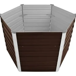 Discount Upphöjd odlingslåda i galvaniserat stål | Färg: Brun | Storlek: 129x129x77 cm Planteringsbänkar