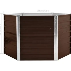 Discount Upphöjd odlingslåda i galvaniserat stål | Färg: Brun | Storlek: 129x129x77 cm Planteringsbänkar
