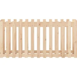 Online Upphöjd odlingslåda i massiv furu med staket-design | Storlek: 150x50x70 cm Planteringsbänkar