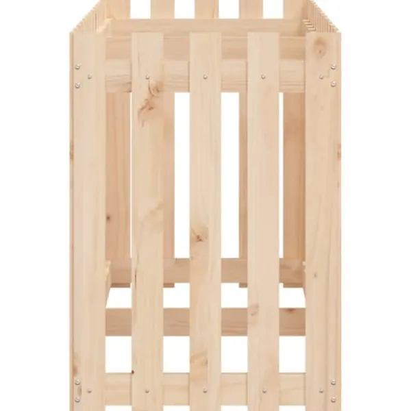 Online Upphöjd odlingslåda i massiv furu med staket-design | Storlek: 150x50x70 cm Planteringsbänkar