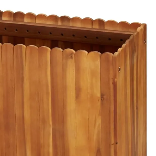 Outlet Upphöjd odlingslåda i massivt akaciaträ - Trädgårdsbädd | Storlek: 200x30x50 cm Planteringsbänkar
