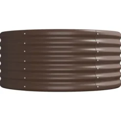 Upphöjd odlingslåda i pulverlackerat stål | Storlek: 620x80x36 cm | Färg: Brun Planteringsbänkar