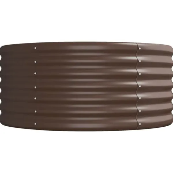 Upphöjd odlingslåda i pulverlackerat stål | Storlek: 620x80x36 cm | Färg: Brun Planteringsbänkar