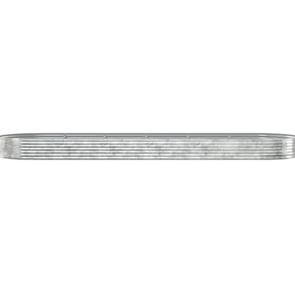 Upphöjd odlingslåda i pulverlackerat stål - Trädgårdsplanterare | Färg: Silver | Storlek: 523x140x36 cm