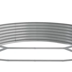 Upphöjd odlingslåda i pulverlackerat stål - Trädgårdsplanterare | Färg: Silver | Storlek: 523x140x36 cm