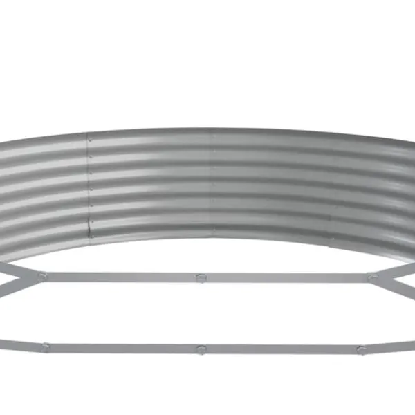 Upphöjd odlingslåda i pulverlackerat stål - Trädgårdsplanterare | Färg: Silver | Storlek: 523x140x36 cm