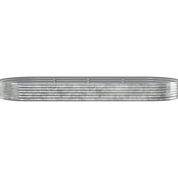 Upphöjd odlingslåda i pulverlackerat stål | Storlek: 373x140x36 cm | Färg: Silver