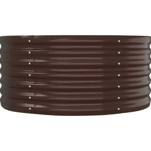 Upphöjd odlingslåda i pulverlackerat stål – Robust och väderbeständig | Färg: Brun | Storlek: 152x80x36 cm