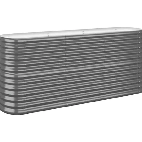 Discount Upphöjd odlingslåda i pulverlackerat stål - Trädgårdsbänk | Färg: Antracit | Storlek: 152x40x68 cm Planteringsbänkar