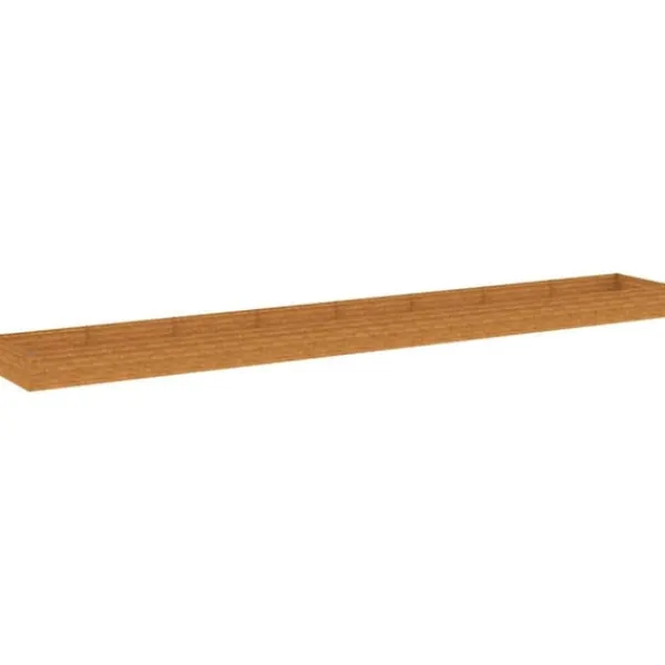 Upphöjd odlingslåda i rosttrögt stål - Hållbar växtlåda | Storlek: 770x100x36 cm | Färg: Brunt