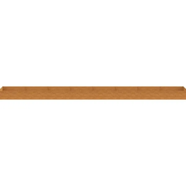 Upphöjd odlingslåda i rosttrögt stål - Hållbar växtlåda | Storlek: 770x100x36 cm | Färg: Brunt