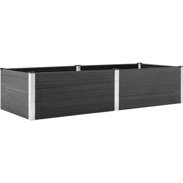 Online Upphöjd odlingslåda i WPC - Modern blom- och växtbädd | Färg: Grå | Storlek: 250x100x54 cm Planteringsbänkar