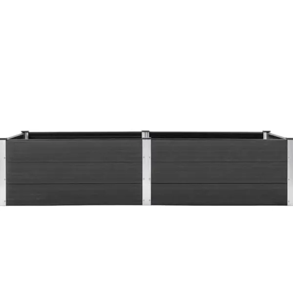 Online Upphöjd odlingslåda i WPC - Modern blom- och växtbädd | Färg: Grå | Storlek: 250x100x54 cm Planteringsbänkar
