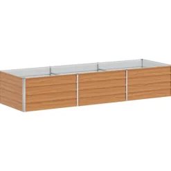 Sale Upphöjd odlingslåda Ljusbrun 240 x 80 x 45 cm Galvaniserat Stål Planteringsbänkar