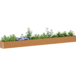 Best Upphöjd odlingslåda Ljusbrun 485 x 50 x 36 cm Galvaniserat Stål Planteringsbänkar