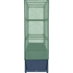 Upphöjd odlingslåda med växthusöverdrag - Rottinglook | Storlek: 160x40x138 cm