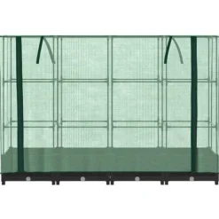 Upphöjd odlingslåda med växthusöverdrag - Rottinglook | Storlek: 160x40x123 cm Växthus