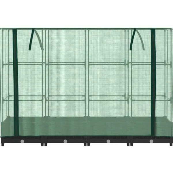 Upphöjd odlingslåda med växthusöverdrag - Rottinglook | Storlek: 160x40x123 cm Växthus