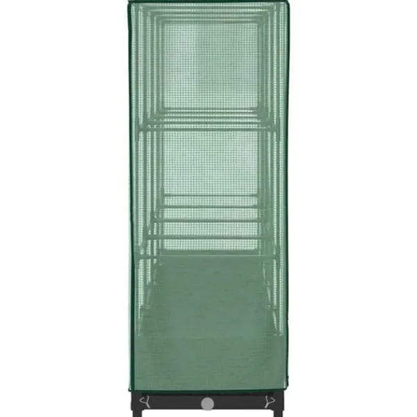 Upphöjd odlingslåda med växthusöverdrag - Rottinglook | Storlek: 160x40x123 cm Växthus