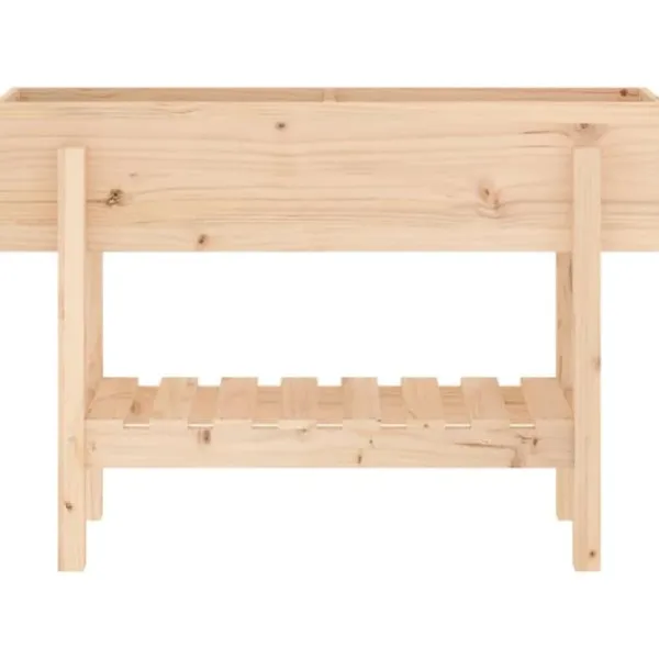 Upphöjd odlingslåda på ben i massiv furu | Storlek: 101x30x69 cm | Färg: Naturlig träfinish Planteringsbänkar