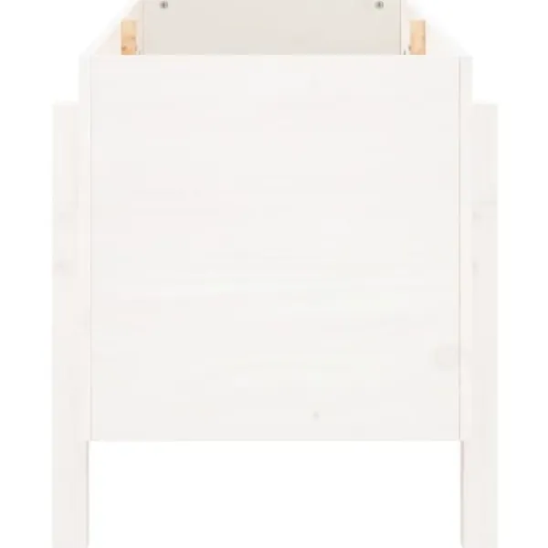 Discount Upphöjd odlingslåda på ben i massiv furu | Storlek: 101x50x57 cm | Färg: Vit Planteringsbänkar