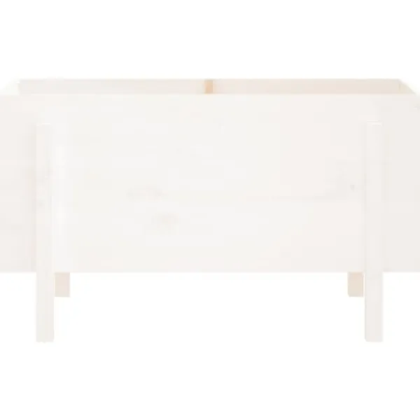 Discount Upphöjd odlingslåda på ben i massiv furu | Storlek: 101x50x57 cm | Färg: Vit Planteringsbänkar