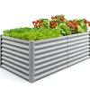 Best Upphöjd planteringsbädd, 180×91×61 cm, Silver Planteringsbänkar
