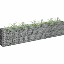 Best Upphöjd planteringsgabion i galvaniserat stål - Trädgårdsavgränsning | Storlek: 270x30x60 cm Planteringsbänkar