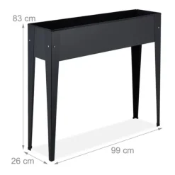 Online Upphöjd planteringslåda, Metall, 83x99x26 cm, Svart Planteringsbänkar