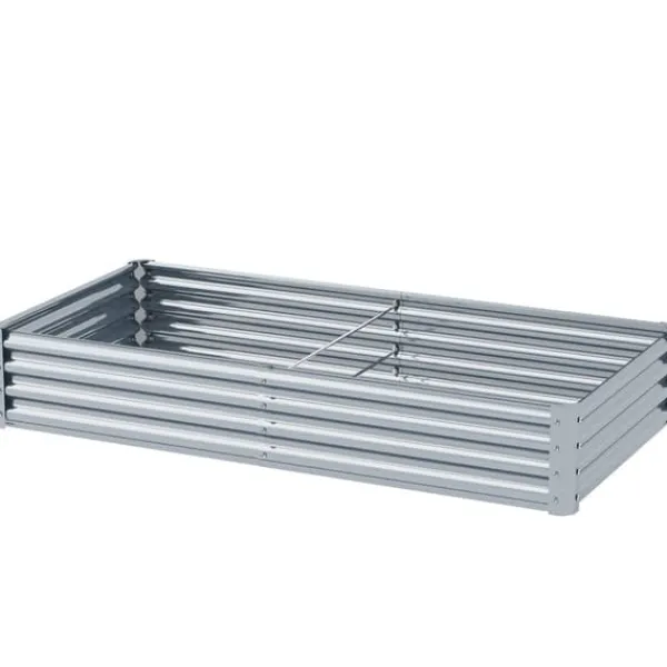 Clearance Upphöjd planteringslåda, 180x90x30 cm, Silver Planteringsbänkar