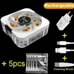 Online uppladdningsbar elektrisk flugfälla med USB-gränssnitt, effektiv hushållsflugfälla för kök, trädgård Skadedjursfällor