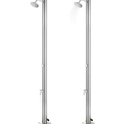vidaXL Utedusch 215 cm rostfritt stål
