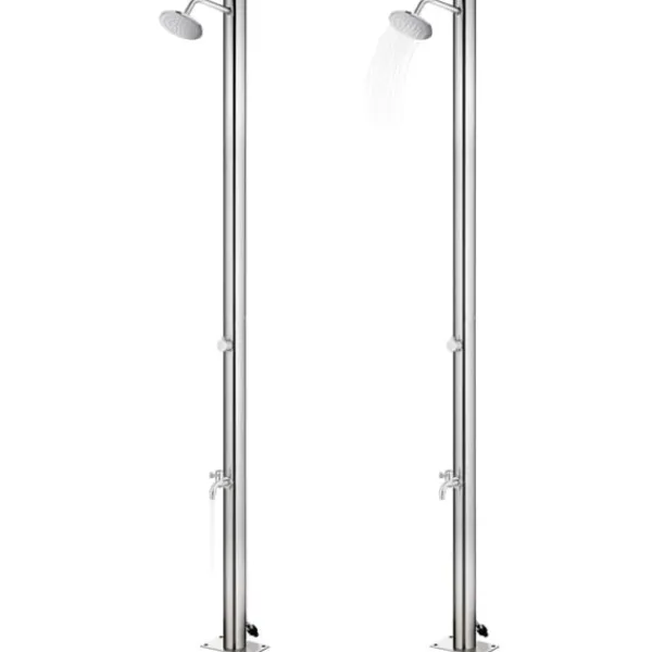 vidaXL Utedusch 215 cm rostfritt stål