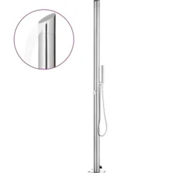 vidaXL Utedusch 220 cm rostfritt stål