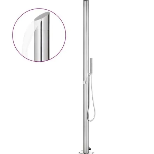 vidaXL Utedusch 220 cm rostfritt stål