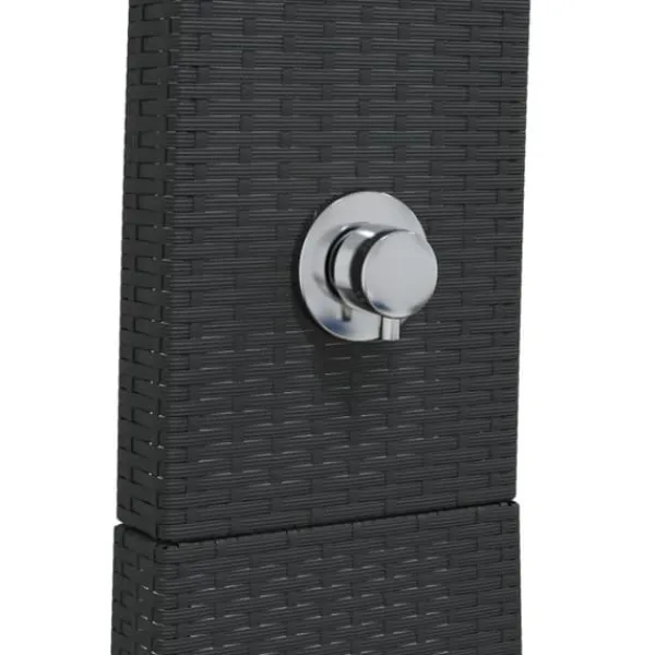Utedusch i konstrotting med akaciaträ | Färg: Svart | Storlek: 55x60x224 cm