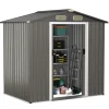 Hot Uteförråd, 196x142x186 cm, Ljusgrå Skjul, Garage & Carports