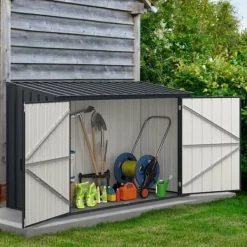 Online Uteförvarcmgsbod, 193×86×127 cm, Grå Skjul, Garage & Carports