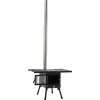 Utomhus kolspis, bärbar design, justerbar höjd,svart
