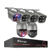 Clearance Utomhus PTZ POE-kamerasystem, AI-människodetektering, Tvåvägskonversation, , None, 8CH 6 Cameras Säkerhetsmonitorer & Videokameror