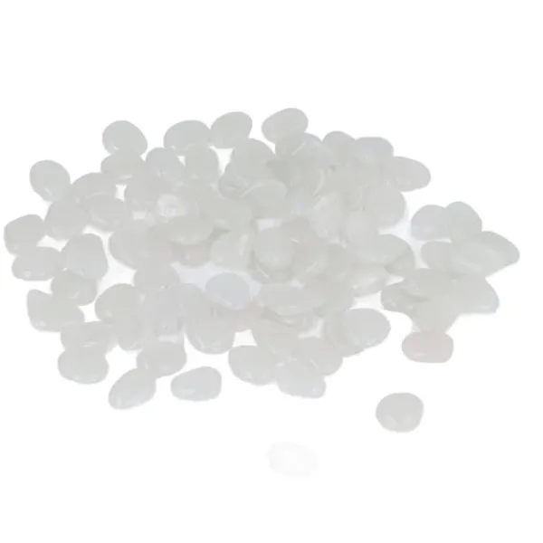 New Utomhus självlysande stenar Färgglada fluorescerande självlysande småsten för mörk trädgård Gårdväg Trädgårdsleder 200 / väska Vit Trädgårdsstenar & Klivstenar