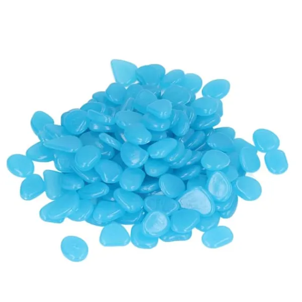 Discount Utomhus självlysande stenar Färgglada fluorescerande lysande småsten för mörk trädgård Gårdväg Trädgårdsstigar 100 / påse mörkblå Trädgårdsstenar & Klivstenar
