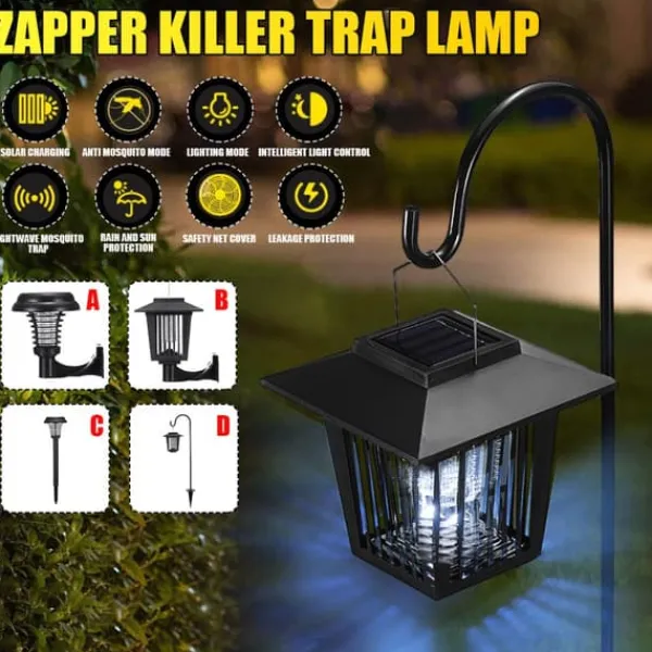 New Utomhus Solar Myggdödare Lampa Elektrisk Bug Zapper Vattentät Insektsfälla Anti Mosquito Light Trädgård Gräsmatta Myggfälla Insektsmedel & Djuravvisande Medel