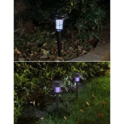 New Utomhus Solar Myggdödare Lampa Elektrisk Bug Zapper Vattentät Insektsfälla Anti Mosquito Light Trädgård Gräsmatta Myggfälla Insektsmedel & Djuravvisande Medel