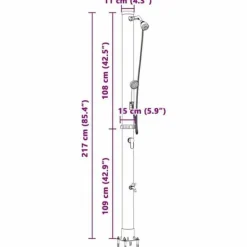 Best Utomhus solardusch - - Svart - PVC och Aluminium - 217 cm - Rotationshuvud - Solenergi Spa & Utomhusbad