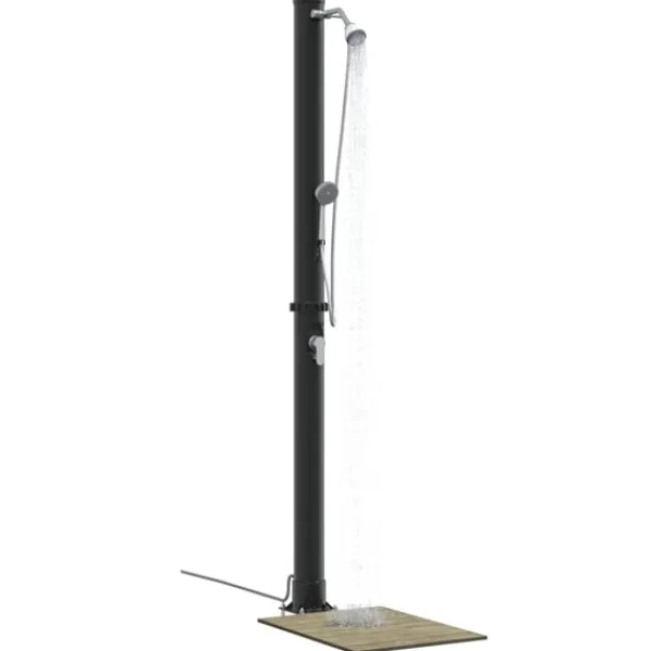 vidaXL Utomhus Solardusch Svart 217 cm PVC och Aluminium