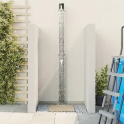 vidaXL Utomhus Solardusch Svart 217 cm PVC och Aluminium