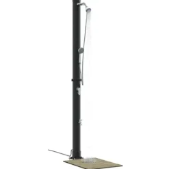 vidaXL Utomhus Solardusch Svart 217 cm PVC och Aluminium